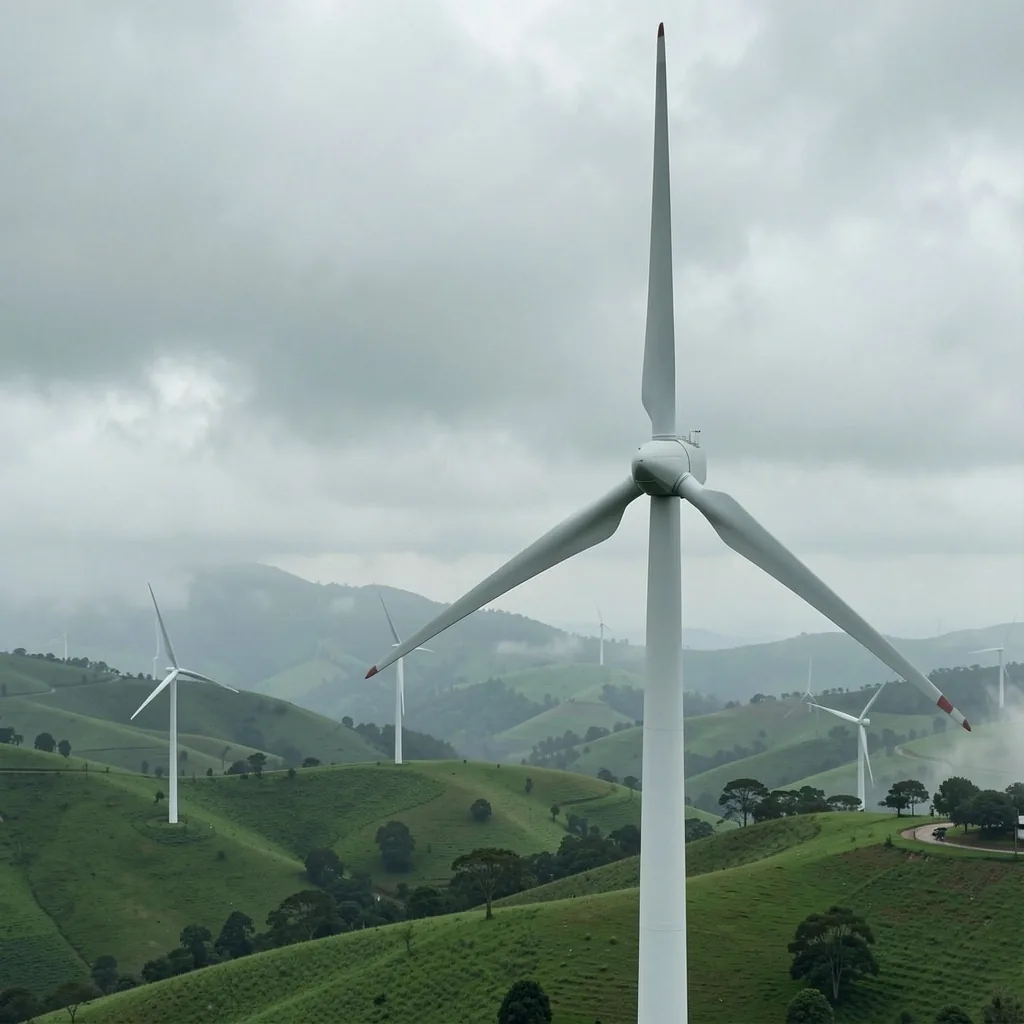 Infraestructura de energía renovable en paisaje colombiano
